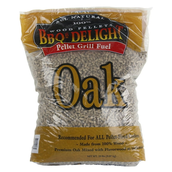 BBQR's Delight Oak Flavor BBQ Wood Cooking Pellets Grill Fuel 20 Lb Bag All Natural