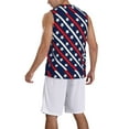 thumbnail image 2 of Naloa Patriotic Star Basketball Jersey Reversible Men's Mesh Athletic Sports Shirts Training Practice S-4XLSmall, 2 of 6