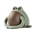 thumbnail image 4 of Té Mascota Rana Estatua Artesanía Bandeja de té Accesorios Encanto Animal Escultura Estatuilla para librería Mesa Centro de mesa Dormitorio Sala de té 83x7x6cm BLESIY Estatuilla de rana, 4 of 8