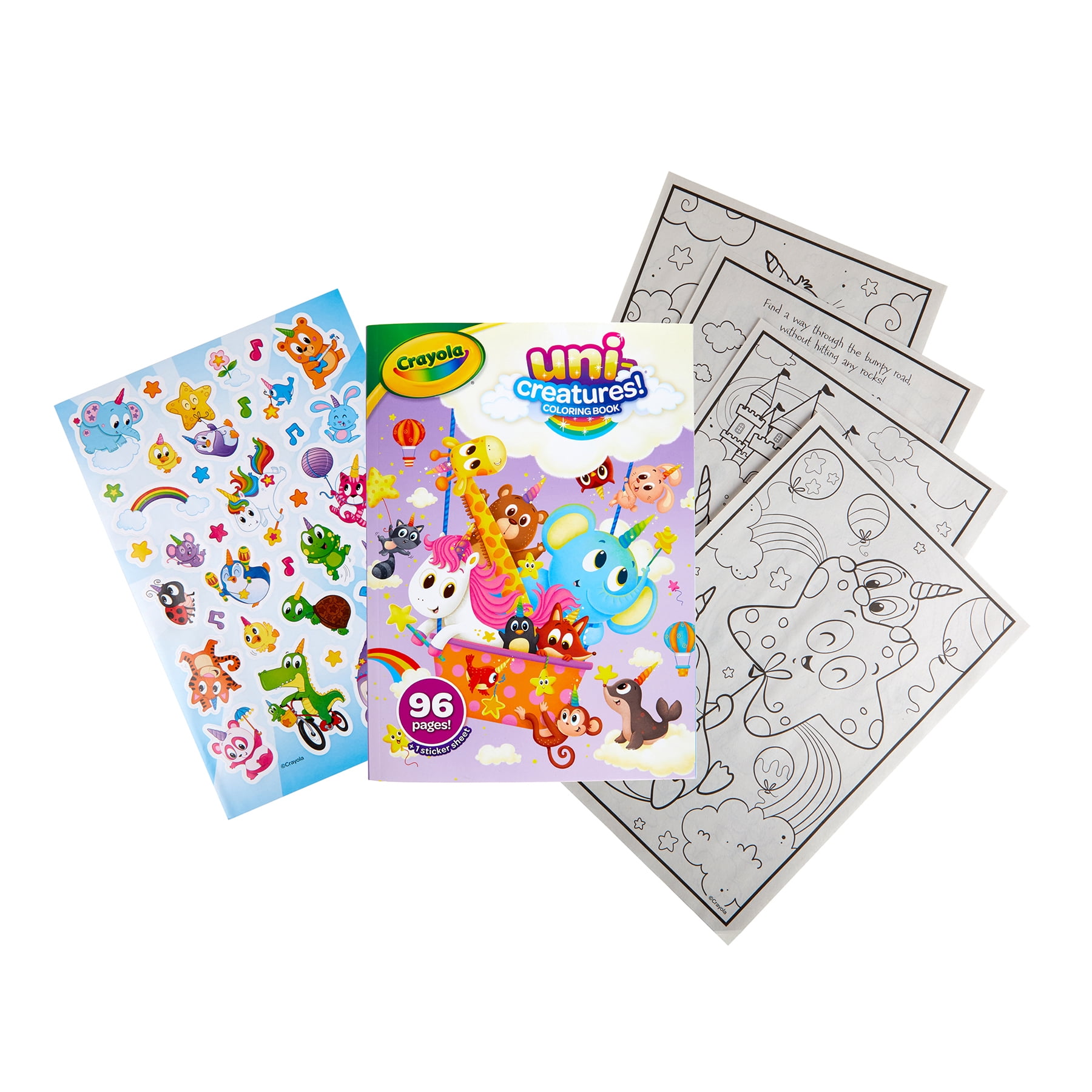 Crayola Coloring Book, Uni-Creatures, 96 Pages, Pack of 8