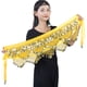 thumbnail image 3 of Qarigey Cadena de cintura para danza del vientre, colgante de cinco capas, tres filas, lentejuelas, monedas, cadera, bufanda, Ropa de baile, Prendas para la parte inferior del cuerpo Amarillo, 3 of 5