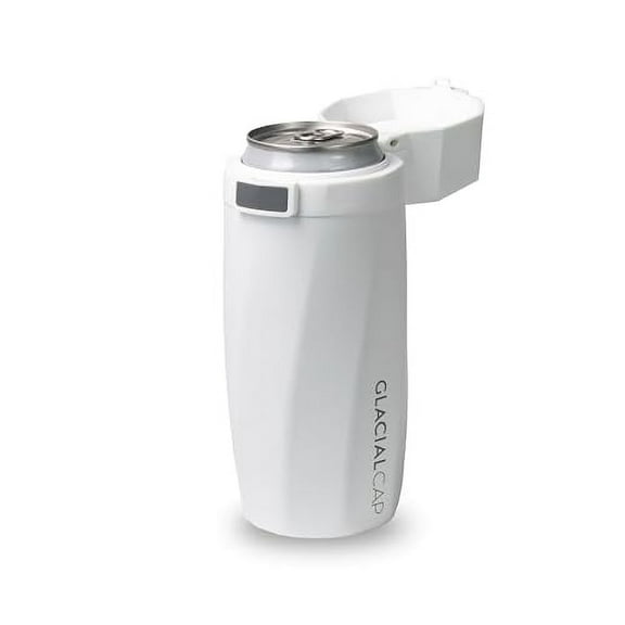 The Glacial Cap Skinny Can Cooler with Locking Lid (Flip and Sip), not only keeps beverages colder, longer, the button latch lid prevents spillage