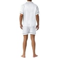 thumbnail image 3 of INSPIRE CHIC Mens Satin Pajama Sets Short Sleeves Summer 2 Piece Loungewear Sleepwears Nightwear M White, 3 of 7