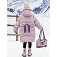 thumbnail image 5 of Girls Winter Coats Hooded Puffer Jackets Medium Length Down-Like Cotton Coats Snow Outwear Teen Coats Stitch Winter Coat Youth Girls Jacket 5-14y, 5 of 5