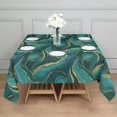 thumbnail image 3 of Teal Gold Marble Pattern Square Tablecloth,Waterproof Square Table Cover,Wipeable Spillproof Washable Table Cover for Home Kitchen Party Decor 52"x52"(132x132cm), 3 of 6