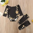 thumbnail image 5 of Newborn Infant Baby Girl Floral Romper Jumpsuit+Leg Warmers 3Pcs Outfits Set, 5 of 5
