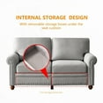 thumbnail image 2 of Modern Grey Linen Loveseat with 59.45"L x 31.89"W x 34.5"H for Living Room, 2 of 7