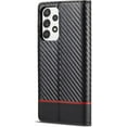 thumbnail image 2 of for Samsung A52 5G Case,Carbon Fiber Premium PU Leather Ultra Thin Shookproof Anti-Fall Folding Screen Phone case Compatible with Samsung A52 5G,Horizontal Red Line, 2 of 9