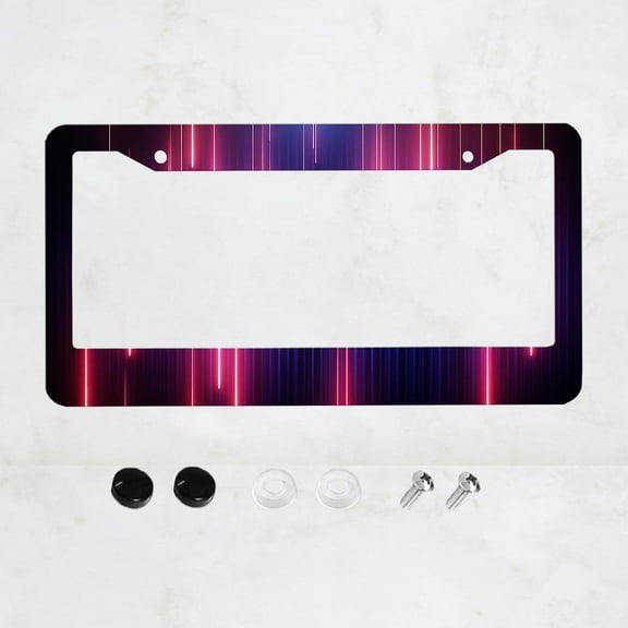 Violet Pink Light Style License Plate Frame Aluminium Rust-Proof Auto Parts License Plate Decorative Screws Fit Standard 2 Holes 1Pc U.S. License Plate, 12.2x 6.3 inch