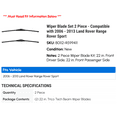 thumbnail image 2 of Wiper Blade Set 2 Piece - Compatible with 2006 - 2013 Land Rover Range Rover Sport 2007 2008 2009 2010 2011 2012, 2 of 2