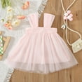 thumbnail image 5 of MEZZALL Toddler Girls Sleeveless Solid Color Flower Tulle Dress Dance Party Princess Dresses Sundress Trendy Sundress, Pink, 2-3 Years, 5 of 8
