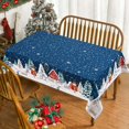 thumbnail image 2 of Christmas Tablecloth 60×84 Inch, Winter Snowflake Christmas Trees Table Cloth, Blue Christmas Table Cloth Rectangle, Waterproof Washable Christmas Table Cover for Party Kitchen Dining Room, 2 of 6