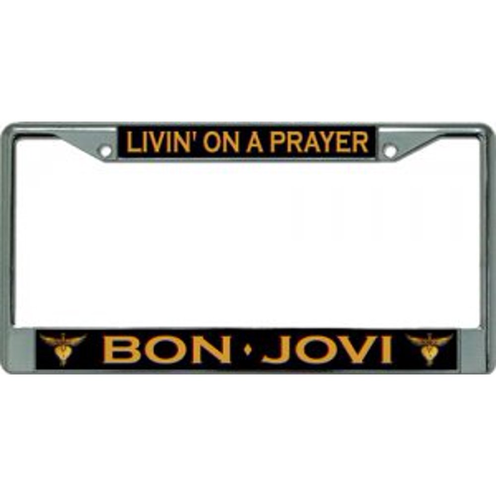 Bon Jovi Livin' On A Prayer Chrome License Plate Frame