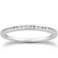 thumbnail image 1 of 14k White Gold Slim Profile Diamond Channel Set Wedding Ring Band SZ 8, 1 of 3