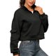 thumbnail image 3 of Hoodless Sweatshirt Womens Simple Design Soft Fabric Pure Color Polyester Fiber Breathable Half Zip Sweatshirt Women  for Office for Holiday ANGGREK Otros, 3 of 6