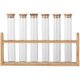 thumbnail image 3 of Coffee Bean Storage Tube Set With Wooden Display Stand For Coffee Lovers Modern Design Transparent Glass Airtight Lids 1 Set, 3 of 5