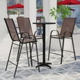 thumbnail image 4 of BizChair 2 Pack Series Brown Outdoor Barstool with Flex Comfort Material and Metal Frame, 4 of 14