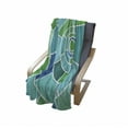 thumbnail image 4 of Geometric Soft Flannel Fleece Blanket, Large Spiral Form with Rectangular Shapes in Green and Blue Tones Modern Design, Cozy Plush for Indoor and Outdoor Use, 60" x 80", Multicolor, by Ambesonne, 4 of 6