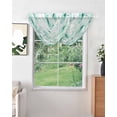 thumbnail image 2 of Waterfall Valances for Windows, Teal Spring Floral Kitchen Sheer Valance Curtains, Summer Botanical Watercolor Vintage Rod Pocket Elegant Swag Valances for Living Room Bedroom, 47.2"x38.5", 3 Panel, 2 of 8