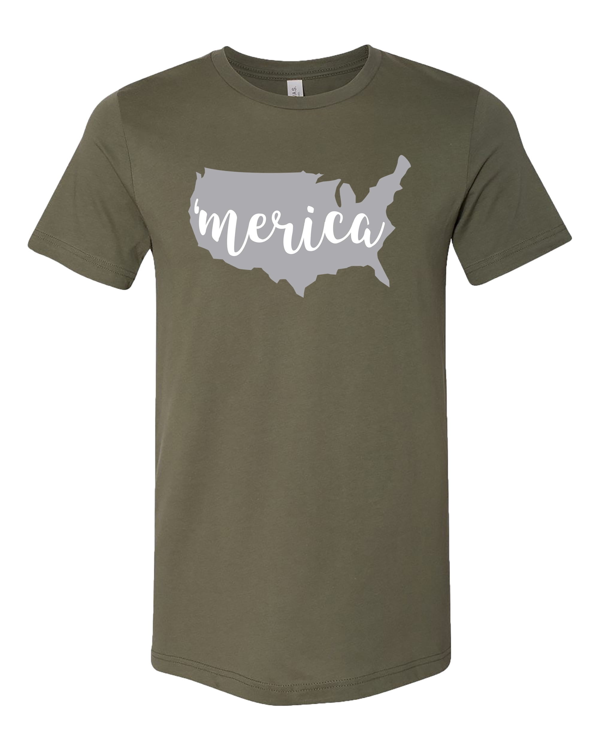Patriotic Merica Adult Short Sleeve Jersey Tee Shirt Military Green - Bild 7 von 21