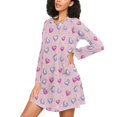 thumbnail image 3 of joogoo Beautiful Glitter Hearts Women's Long Sleeve Nightgown Sleepwear L, 3 of 8