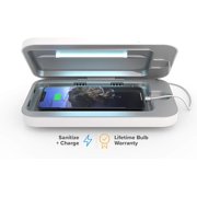 3 UV Cell Phone Sanitizer & Dual Universal Cell Phone Charger Box | Patented & Clinically Proven 360-Degree UV-C Light Sanitizer | Disinfects and Charges All Phones (White)