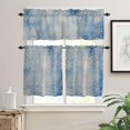 thumbnail image 2 of Christmas Blue Kitchen Curtains and Valances Set, Rod Pocket Curtains Tier Farmhouse Window Curtains 24 Inch Length, Winter Ombre Snowflake Vintage 3 Piece Kitchen Curtains Set, 2 of 6