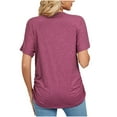 thumbnail image 6 of Mittory Women's V Neck Tunic Tops Short Sleeve T shirts with Side Shirring Ruched Blouse shirts, 6 of 6
