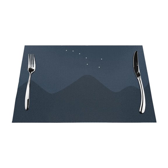 ZNDUO Placemats, 1 PCS Heat Resistant Stain Resistant Woven PVC Insulation Placemats, Durable Washable Elegant Table Mats for Dining-Canopy Mountains, 18"x12"