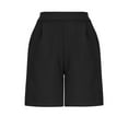 thumbnail image 4 of MaeanWomen's Shorts Summer Dressy Work Short Trousers Elastic High Waisted Pleated Business Casual Shorts, 4 of 5
