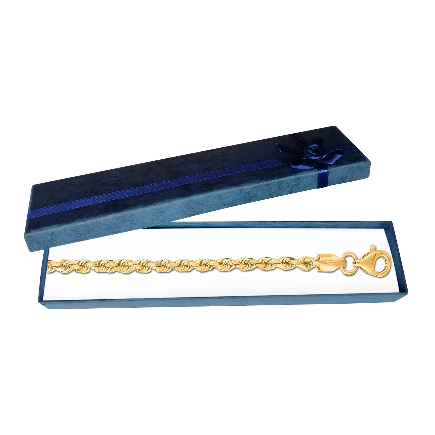 JewelStop 10k Solid Yellow Gold 3 mm Diamond-Cut Rope Chain Necklace 18" 20" 22" 24" 30 Lobster Claw - 9.61gr.
