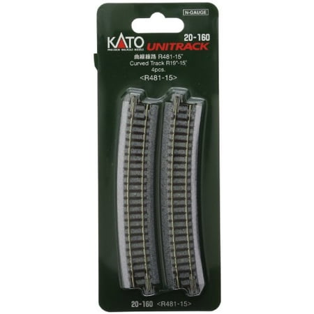 Scale Kato Unitrack Track Curved - Kato 20-160 N Scale Unitrack, 481mm 19