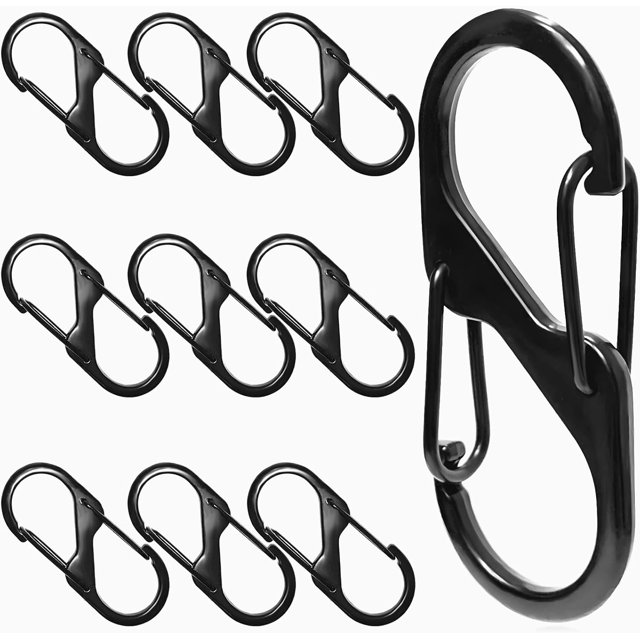 Mosqueton Llavero de Aluminio, Clips de mosquetón de Doble, Multifuncional Mosquetones de Servicio Pesado Gancho para Acampar Al Aire Libre Senderismo, Columpio, Cuerdas, Botellas de Agua