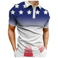 thumbnail image 2 of TOWED22 Polo Shirts for Men 4th of July Shirts for Men Mens Shirts Independence Day Short Sleeve Patriotic Printed Summer(White,M), 2 of 4