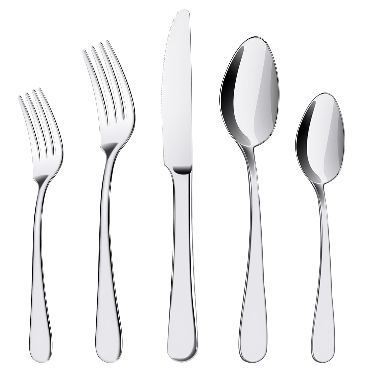 Silverware Set, ENLOY 20 Pieces Stainless Steel Flatware Cutlery Set, Dishwasher Safe, Service for 4, Silver