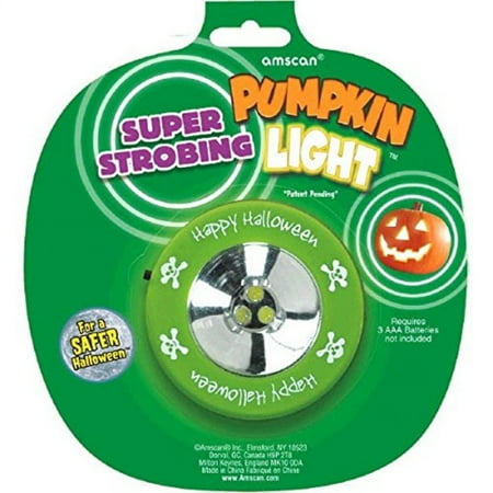 Pumpkin Strobe Light Halloween Trick or Treat Party Pumpkin Carving Activity Decoration, Plastic, 2