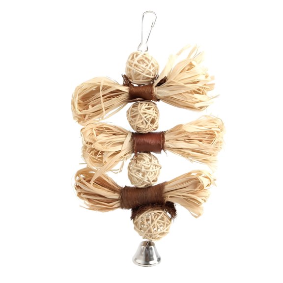 ACDANC 2026 New Natural Wooden Grass Pet Chewing Toy for Parakeet, Parrot, Bird, Loofah Vine Balls, Cage Hanging Accessories