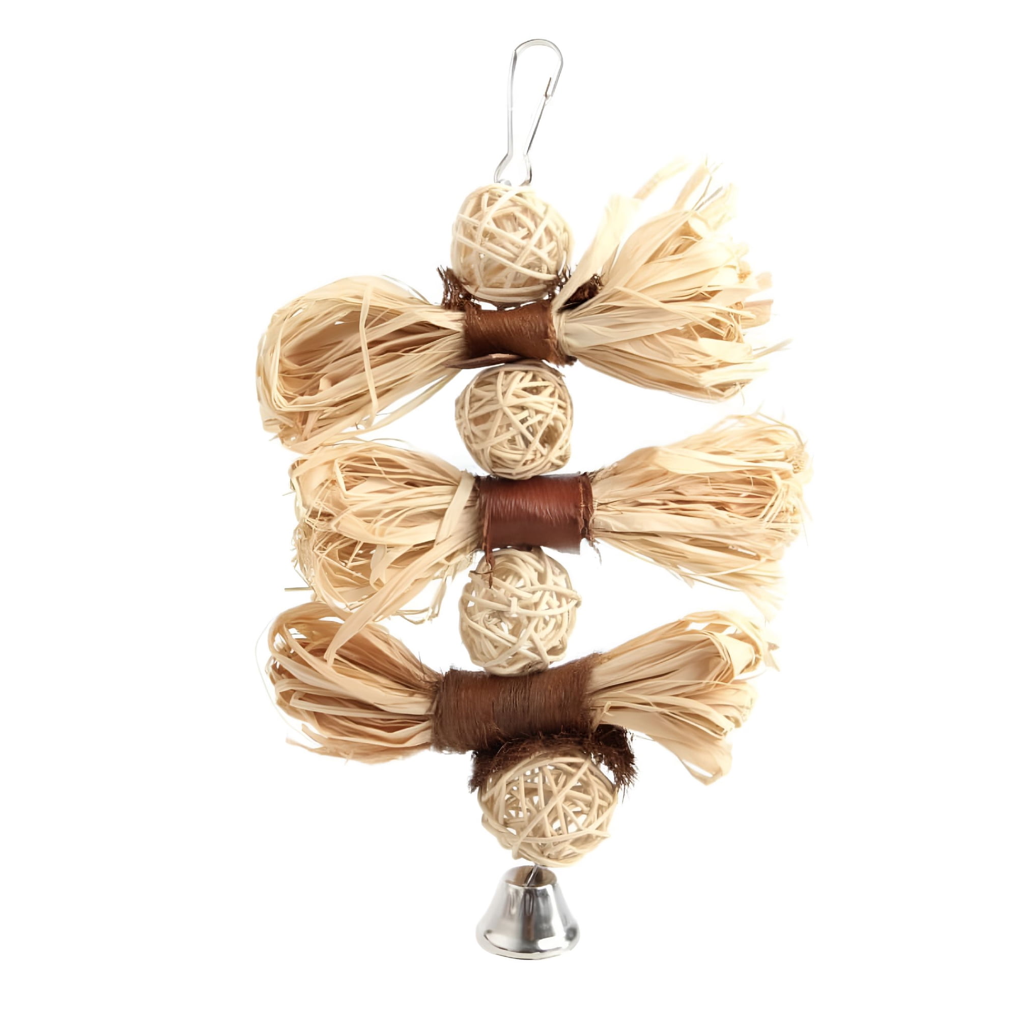 ACDANC 2026 New Natural Wooden Grass Pet Chewing Toy for Parakeet, Parrot, Bird, Loofah Vine Balls, Cage Hanging Accessories