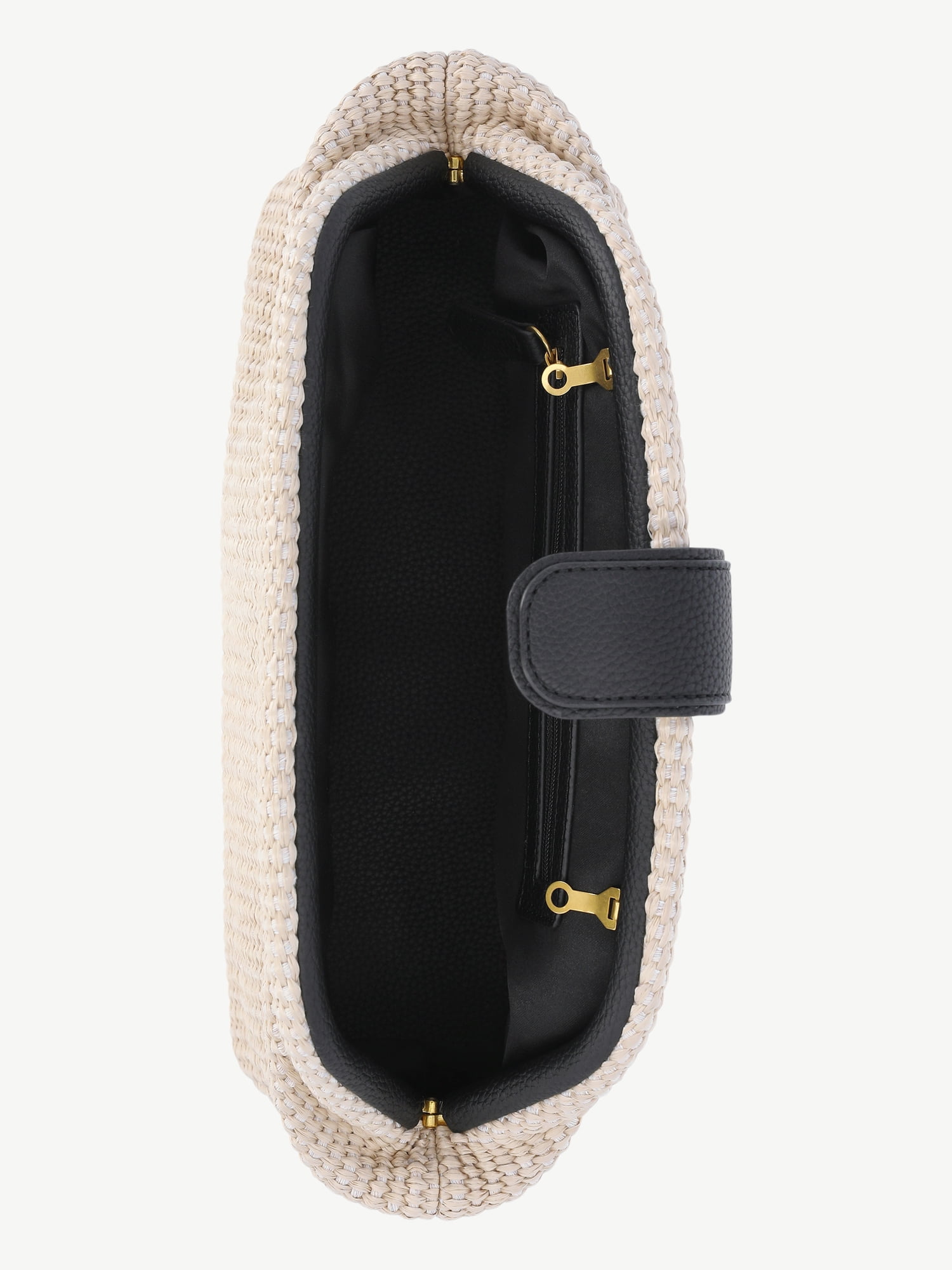Free Assembly Women's Textured Clutch Handbag, Straw