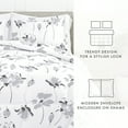 thumbnail image 3 of Noble Linens 2-Piece Light Gray Magnolia Gray Print Comforter Set, Twin/TwinXL, 3 of 9
