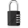 thumbnail image 1 of 4 Digit Combination Padlock, Combination Lock, Sport Locker Code Padlock for Gym, School, Gate, Shed, Garage, Storage, Luggage Lockers and Tool Box, Black, 1 of 5