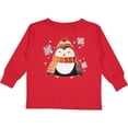 thumbnail image 3 of Inktastic Cute Winter Penguin in Hat and Scarf with Snowflakes Boys or Girls Long Sleeve Toddler T-Shirt, 3 of 5