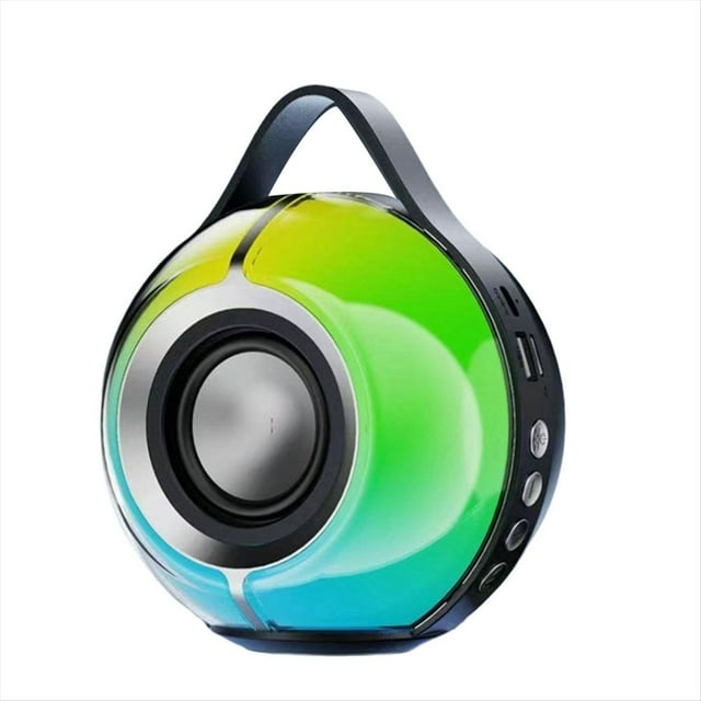 Altavoz Bluetooth RGB, Inalámbrico, Estéreo, con Graves Potentes y Barra de Sonido con Luces para Coche, Hogar, Oficina, Exterior, Camping, Color Negro.