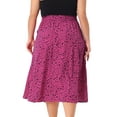 thumbnail image 4 of DARING DIVA Women's Plus Pleated High Waist Midi Casual Floral Skirt 4X Hot Pink, 4 of 6