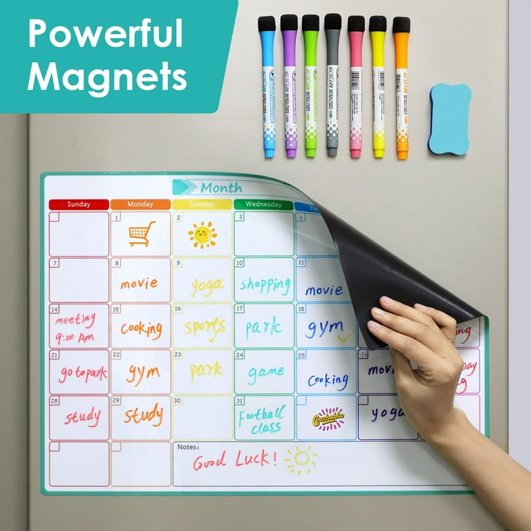 MaxGear Monthly Planner Whiteboard A3 Magnetic Whiteboard for Fridge Dry Erase Calendar Board