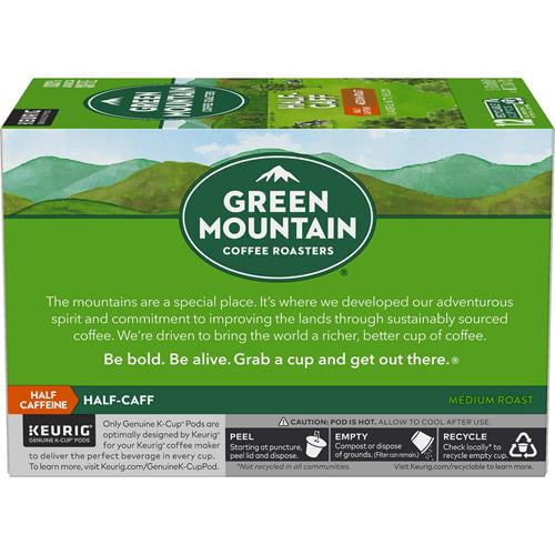 Green Mountain Coffee Roasters Half Caff Keurig Single-Serve K-Cup Pods, Medium Roast Coffee, 12 Count - Pack of 2