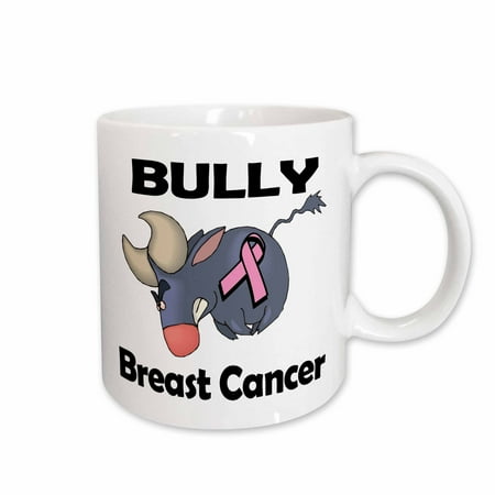 

3dRose Bully Breast Cancer Awareness Ribbon Cause Design Ceramic Mug 15-ounce
