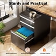thumbnail image 7 of ZUNMOS Rolling File Cabinet, 3 Drawer Mobile File Cabinet with Lock, Metal Small Vertical File Cabinet with Pre-Assembled for Home Office, Black, 7 of 7