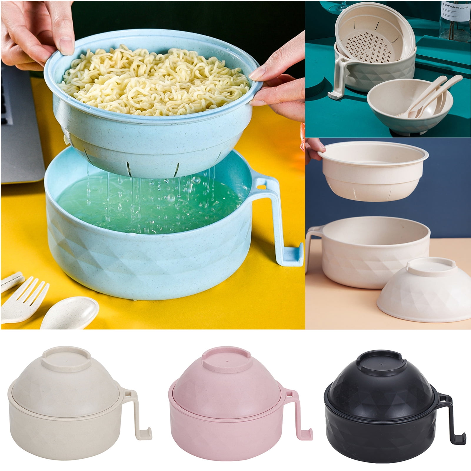 Mouliraty Ramen Cooker Ramen Bowl Set With Chopsticks Microwave Noodle,College  Dorm Room Essentials For Girls For Boys Apartment-Pink Kitchen Appliances  on 