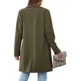 thumbnail image 2 of Blazer PRETTYGARDEN Manga Larga Solapas Bolsillos Verde Militar M, 2 of 8